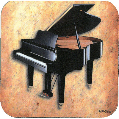 coaster with piano on it